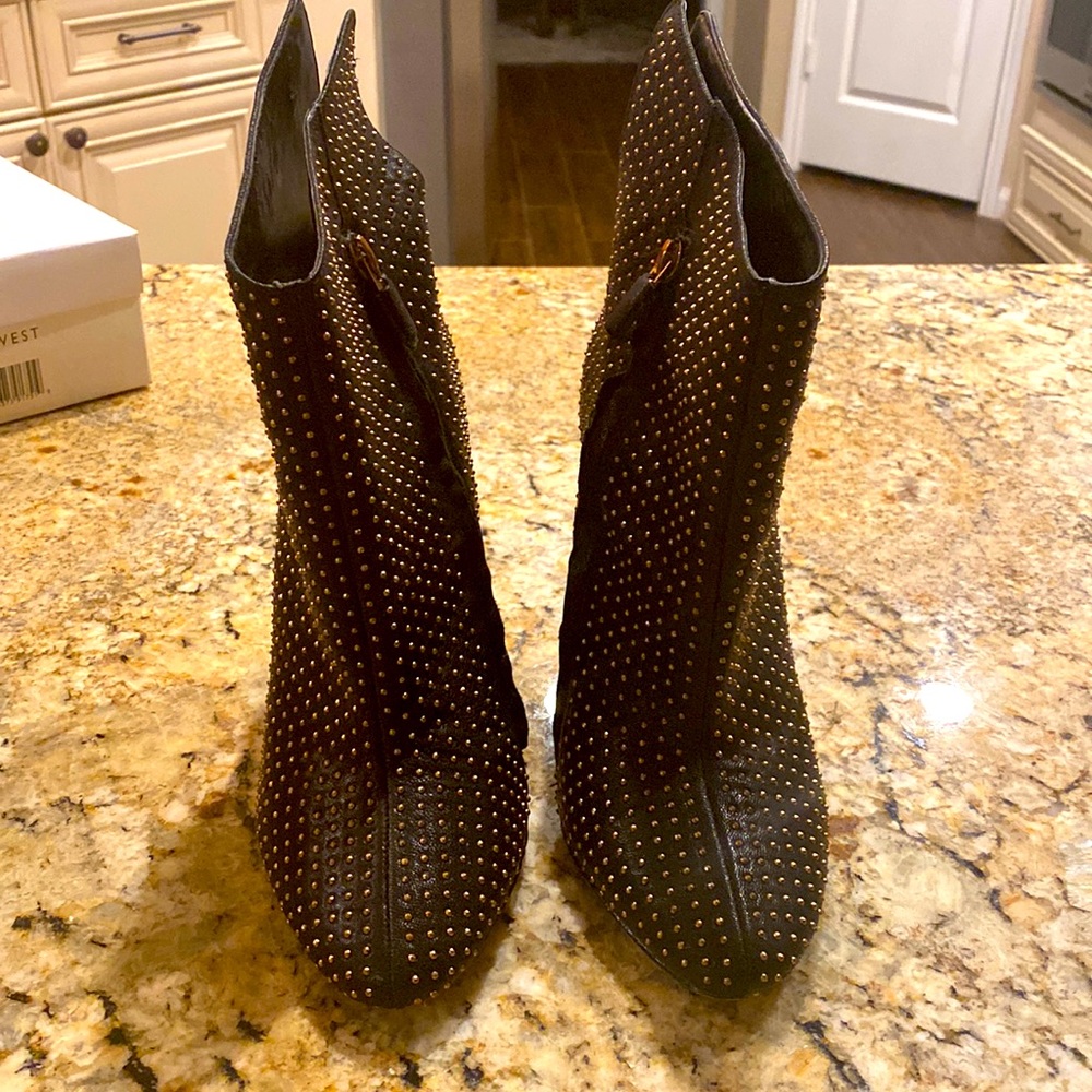 Black and Gold studded booties